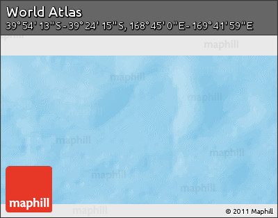 Physical 3D Map of the Area around 39° 39' 14" S, 169° 13' 29" E