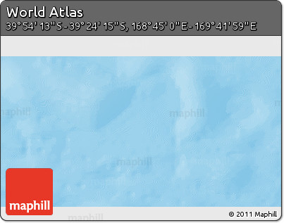 Physical 3D Map of the Area around 39° 39' 14" S, 169° 13' 29" E