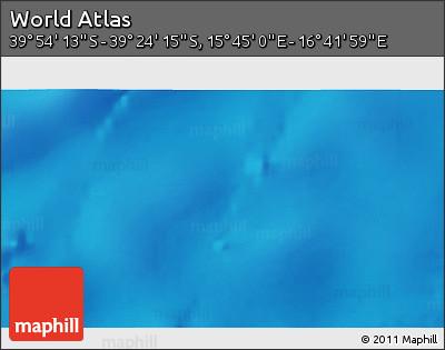 Physical 3D Map of the Area around 39° 39' 14" S, 16° 13' 30" E