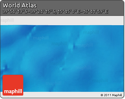 Physical 3D Map of the Area around 39° 39' 14" S, 16° 13' 30" E