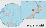 Gray Location Map of the area around 39° 39' 14" S, 172° 37' 30" E