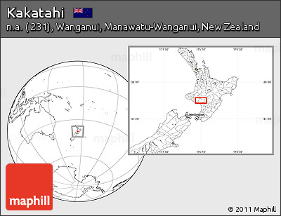 Blank Location Map of Kakatahi