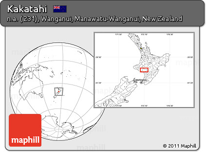 Blank Location Map of Kakatahi