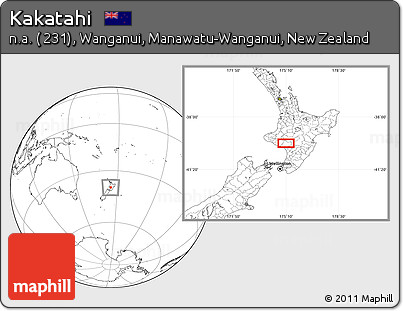 Blank Location Map of Kakatahi