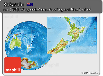 Physical Location Map of Kakatahi