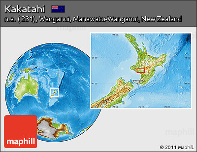 Physical Location Map of Kakatahi