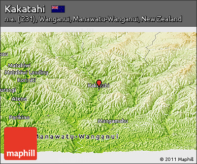 Physical Panoramic Map of Kakatahi
