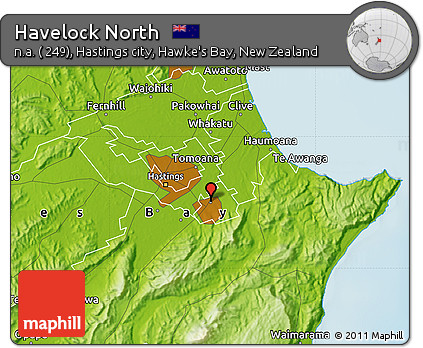 Physical Map of Havelock North