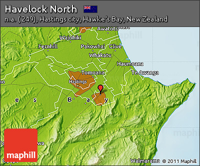 Physical Map of Havelock North