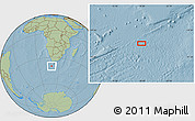 Savanna Style Location Map of the area around 39° 39' 14" S, 18° 46' 29" E, hill shading