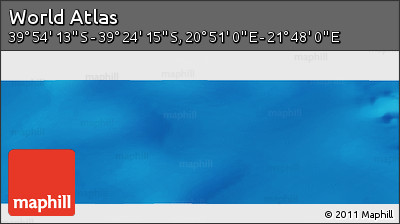 Physical Panoramic Map of the Area around 39° 39' 14" S, 21° 19' 30" E