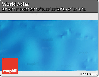 Physical 3D Map of the Area around 39° 39' 14" S, 23° 52' 30" E