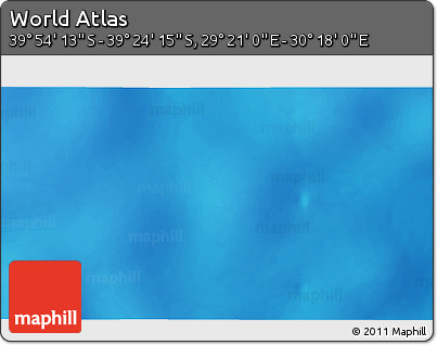 Physical 3D Map of the Area around 39° 39' 14" S, 29° 49' 30" E