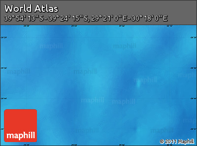 Physical Map of the Area around 39° 39' 14" S, 29° 49' 30" E