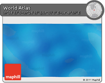 Physical 3D Map of the Area around 39° 39' 14" S, 38° 19' 30" E