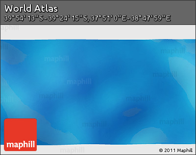 Physical 3D Map of the Area around 39° 39' 14" S, 38° 19' 30" E