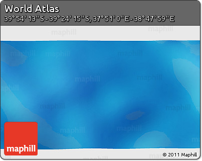 Physical 3D Map of the Area around 39° 39' 14" S, 38° 19' 30" E