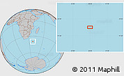 Gray Location Map of the area around 39° 39' 14" S, 38° 19' 30" E
