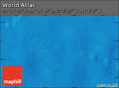 Physical Map of the Area around 39° 39' 14" S, 41° 34' 30" W