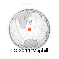 Outline Map of the Area around 39° 39' 14" S, 43° 25' 29" E, rectangular outline