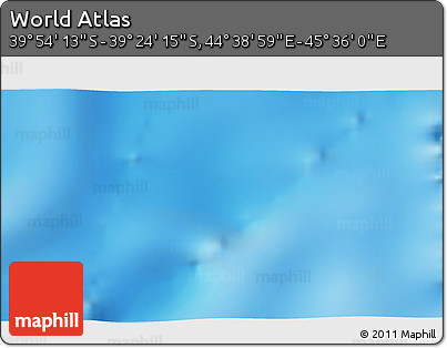 Physical 3D Map of the Area around 39° 39' 14" S, 45° 7' 30" E