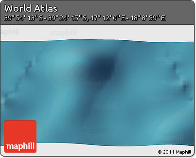 Satellite 3D Map of the Area around 39° 39' 14" S, 47° 40' 29" E