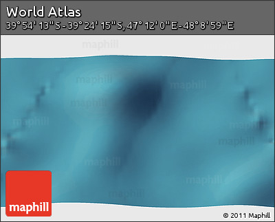 Satellite 3D Map of the Area around 39° 39' 14" S, 47° 40' 29" E