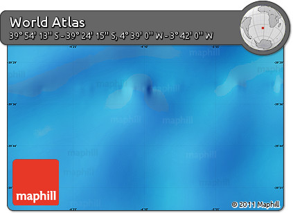 Physical Map of the Area around 39° 39' 14" S, 4° 10' 30" W