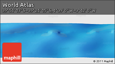 Physical Panoramic Map of the Area around 39° 39' 14" S, 4° 10' 30" W