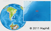 Physical Location Map of the area around 39° 39' 14" S, 50° 4' 30" W