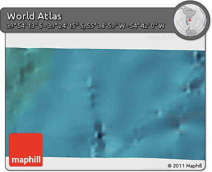 Satellite 3D Map of the Area around 39° 39' 14" S, 55° 10' 29" W