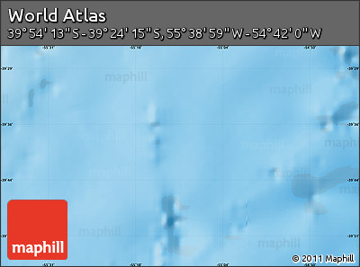 Physical Map of the Area around 39° 39' 14" S, 55° 10' 29" W
