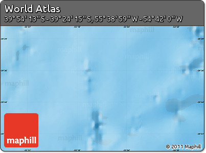 Physical Map of the Area around 39° 39' 14" S, 55° 10' 29" W