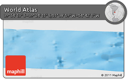 Physical Panoramic Map of the Area around 39° 39' 14" S, 55° 10' 29" W