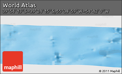 Physical Panoramic Map of the Area around 39° 39' 14" S, 55° 10' 29" W