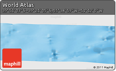 Physical Panoramic Map of the Area around 39° 39' 14" S, 55° 10' 29" W