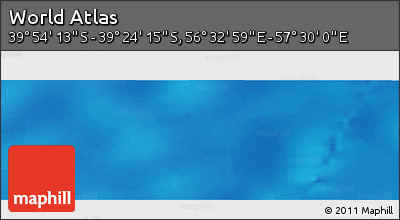 Physical Panoramic Map of the Area around 39° 39' 14" S, 57° 1' 29" E