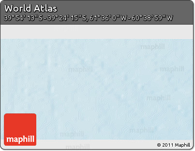 Physical 3D Map of the Area around 39° 39' 14" S, 61° 7' 30" W