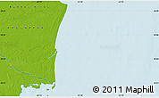 Physical Map of the area around 39° 39' 14" S, 61° 58' 30" W