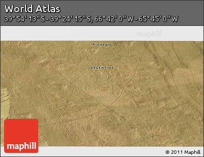 Satellite 3D Map of the Area around 39° 39' 14" S, 66° 13' 29" W