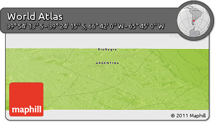 Physical Panoramic Map of the Area around 39° 39' 14" S, 66° 13' 29" W