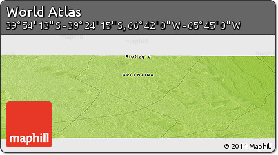 Physical Panoramic Map of the Area around 39° 39' 14" S, 66° 13' 29" W