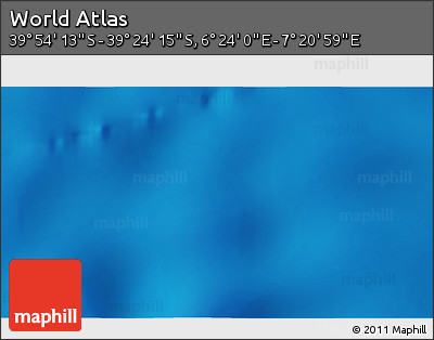 Physical 3D Map of the Area around 39° 39' 14" S, 6° 52' 30" E