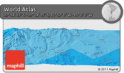 Political Panoramic Map of the Area around 39° 39' 14" S, 70° 28' 29" W