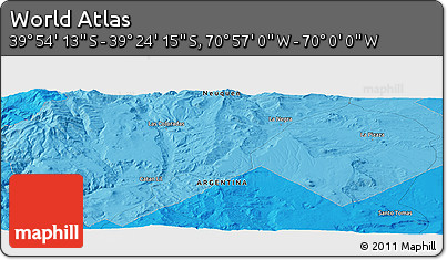 Political Panoramic Map of the Area around 39° 39' 14" S, 70° 28' 29" W