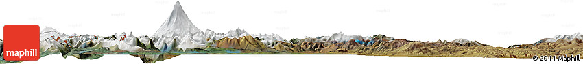 Satellite Horizon Map of the Area around 39° 39' 14" S, 71° 19' 29" W