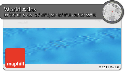 Physical Panoramic Map of the Area around 39° 39' 14" S, 96° 7' 30" E