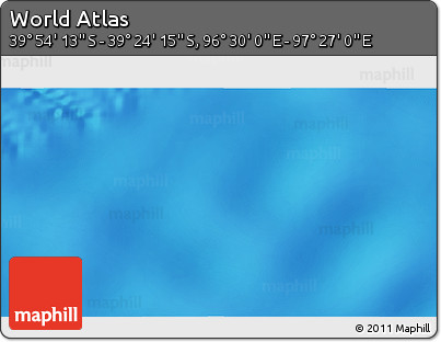 Physical 3D Map of the Area around 39° 39' 14" S, 96° 58' 29" E