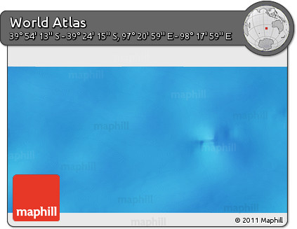 Physical 3D Map of the Area around 39° 39' 14" S, 97° 49' 29" E