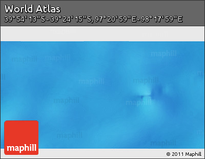 Physical 3D Map of the Area around 39° 39' 14" S, 97° 49' 29" E